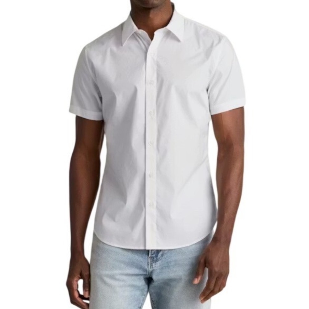 Bonobos Riviera Short Sleeve Shirt XXL Slim Fit Solid Bright White Cotton NWT